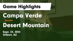 Campo Verde  vs Desert Mountain  Game Highlights - Sept. 22, 2022