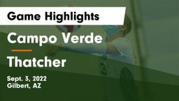 Campo Verde  vs Thatcher  Game Highlights - Sept. 3, 2022