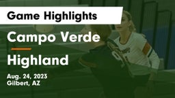 Campo Verde  vs Highland  Game Highlights - Aug. 24, 2023