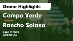 Campo Verde  vs Rancho Solano  Game Highlights - Sept. 2, 2023