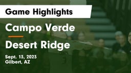 Campo Verde  vs Desert Ridge  Game Highlights - Sept. 13, 2023