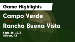 Campo Verde  vs Rancho Buena Vista  Game Highlights - Sept. 29, 2023