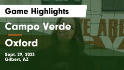 Campo Verde  vs Oxford  Game Highlights - Sept. 29, 2023