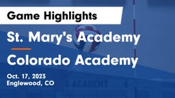 St. Mary's Academy vs Colorado Academy Game Highlights - Oct. 17, 2023