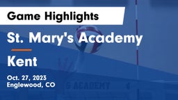 St. Mary's Academy vs Kent  Game Highlights - Oct. 27, 2023