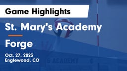 St. Mary's Academy vs Forge Game Highlights - Oct. 27, 2023