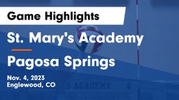 St. Mary's Academy vs Pagosa Springs Game Highlights - Nov. 4, 2023