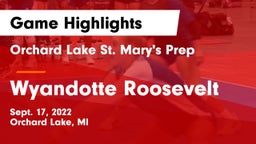 Orchard Lake St. Mary's Prep vs Wyandotte Roosevelt Game Highlights - Sept. 17, 2022