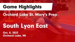 Orchard Lake St. Mary's Prep vs South Lyon East Game Highlights - Oct. 8, 2022