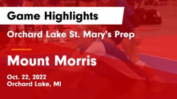 Orchard Lake St. Mary's Prep vs Mount Morris Game Highlights - Oct. 22, 2022