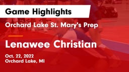 Orchard Lake St. Mary's Prep vs Lenawee Christian Game Highlights - Oct. 22, 2022