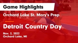 Orchard Lake St. Mary's Prep vs Detroit Country Day  Game Highlights - Nov. 2, 2022