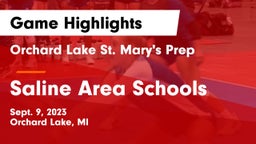 Orchard Lake St. Mary's Prep vs Saline Area Schools Game Highlights - Sept. 9, 2023