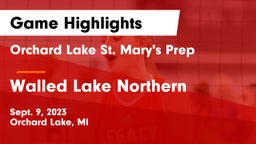 Orchard Lake St. Mary's Prep vs Walled Lake Northern  Game Highlights - Sept. 9, 2023