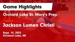 Orchard Lake St. Mary's Prep vs Jackson Lumen Christi Game Highlights - Sept. 14, 2023