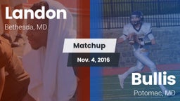 Matchup: Landon  vs. Bullis  2016