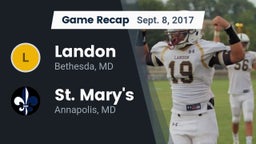Recap: Landon  vs. St. Mary's  2017