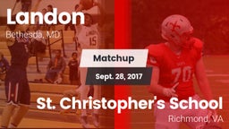 Matchup: Landon  vs. St. Christopher's School 2017
