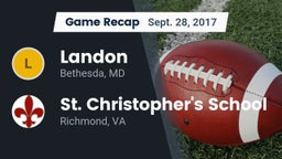 Recap: Landon  vs. St. Christopher's School 2017