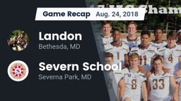 Recap: Landon  vs. Severn School 2018
