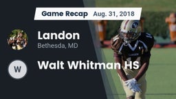 Recap: Landon  vs. Walt Whitman HS 2018
