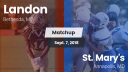 Matchup: Landon  vs. St. Mary's  2018