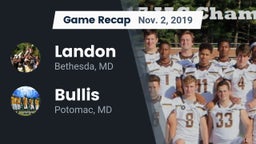 Recap: Landon  vs. Bullis  2019