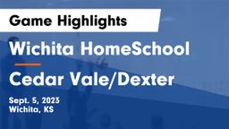 Wichita HomeSchool  vs Cedar Vale/Dexter  Game Highlights - Sept. 5, 2023
