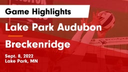 Lake Park Audubon  vs Breckenridge  Game Highlights - Sept. 8, 2022