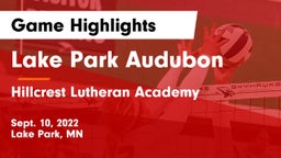 Lake Park Audubon  vs Hillcrest Lutheran Academy Game Highlights - Sept. 10, 2022