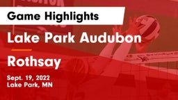 Lake Park Audubon  vs Rothsay  Game Highlights - Sept. 19, 2022
