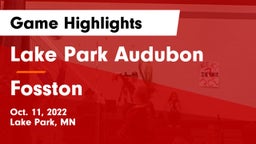 Lake Park Audubon  vs Fosston  Game Highlights - Oct. 11, 2022