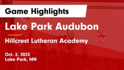 Lake Park Audubon  vs Hillcrest Lutheran Academy Game Highlights - Oct. 3, 2023