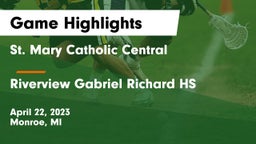 St. Mary Catholic Central  vs Riverview Gabriel Richard HS Game Highlights - April 22, 2023