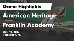 American Heritage  vs Franklin Academy Game Highlights - Oct. 10, 2022
