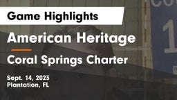 American Heritage  vs Coral Springs Charter Game Highlights - Sept. 14, 2023