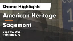 American Heritage  vs Sagemont  Game Highlights - Sept. 20, 2023