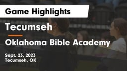 Tecumseh  vs Oklahoma Bible Academy Game Highlights - Sept. 23, 2023