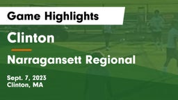 Clinton  vs Narragansett Regional  Game Highlights - Sept. 7, 2023