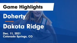 Doherty  vs Dakota Ridge  Game Highlights - Dec. 11, 2021