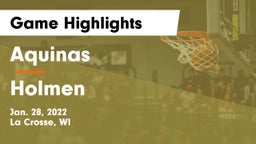 Aquinas  vs Holmen  Game Highlights - Jan. 28, 2022