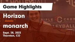 Horizon  vs monarch Game Highlights - Sept. 28, 2023