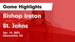 Bishop Ireton  vs St. Johns Game Highlights - Jan. 14, 2022