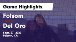 Folsom  vs Del Oro  Game Highlights - Sept. 27, 2022