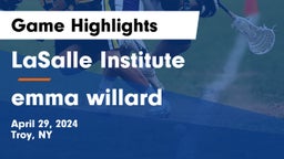 LaSalle Institute  vs emma willard Game Highlights - April 29, 2024