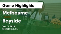 Melbourne  vs Bayside  Game Highlights - Jan. 3, 2024