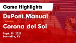 DuPont Manual  vs Corona del Sol  Game Highlights - Sept. 29, 2023