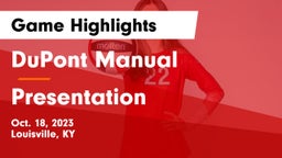 DuPont Manual  vs Presentation Game Highlights - Oct. 18, 2023