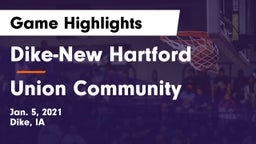 ****-New Hartford  vs Union Community  Game Highlights - Jan. 5, 2021