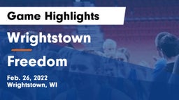 Wrightstown  vs Freedom  Game Highlights - Feb. 26, 2022